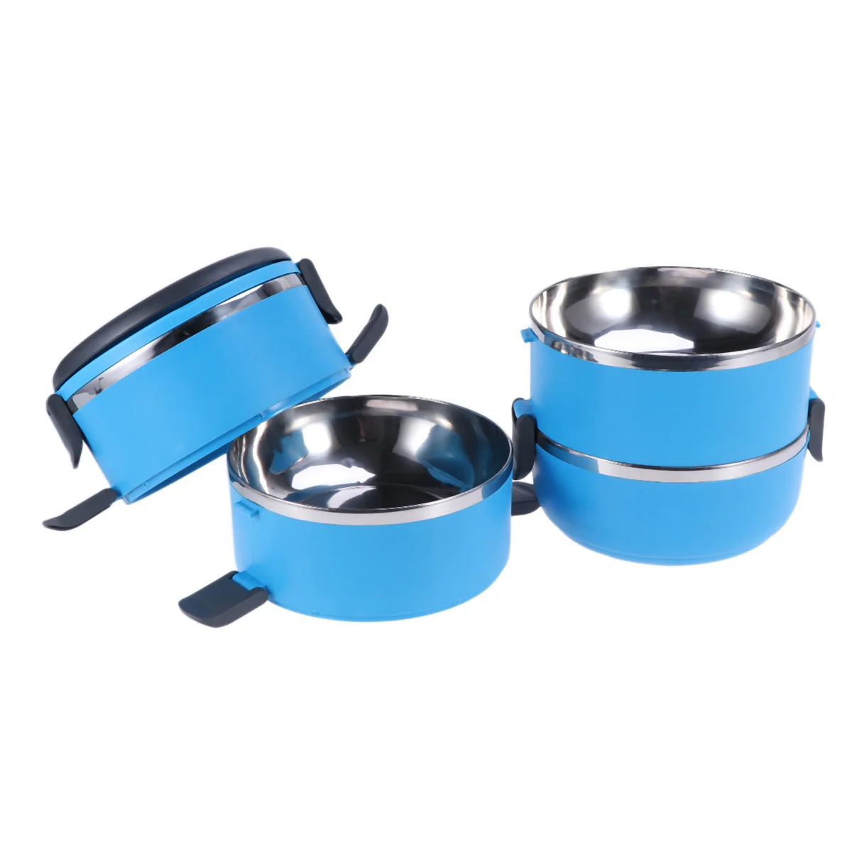 

Stainless Steel Thermal Insulated Lunch Box Four Tiers Blue Compact Design Leak Proof Food Containers Insulated Lunch Box