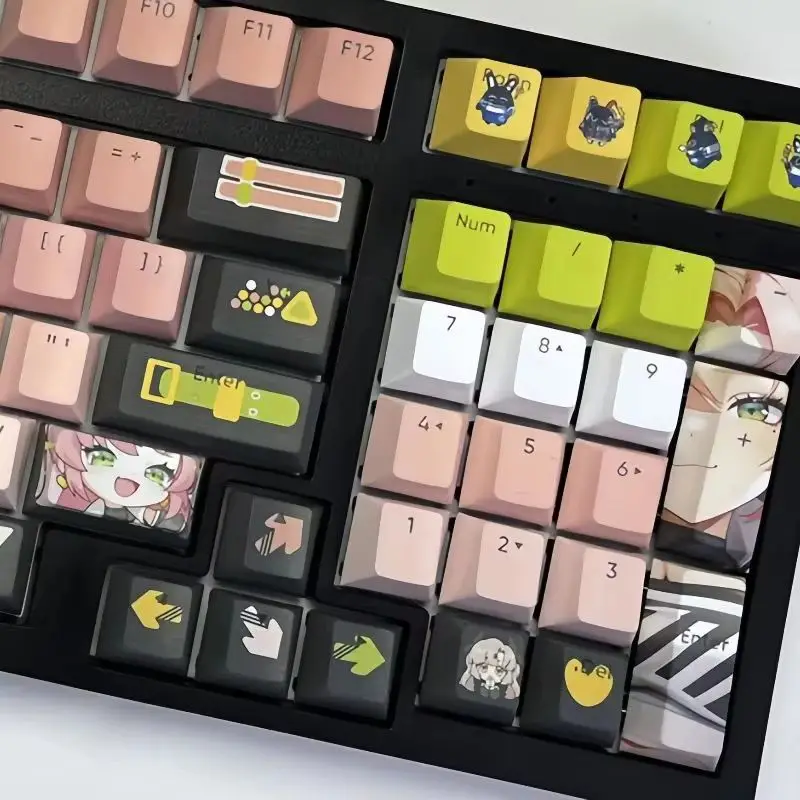 Zenless Zona Zero Nicole Keycap, 133 Teclas de Teclado Mecânico, Material Pbt, Hot Sublimation, Periférico Anime Key Caps