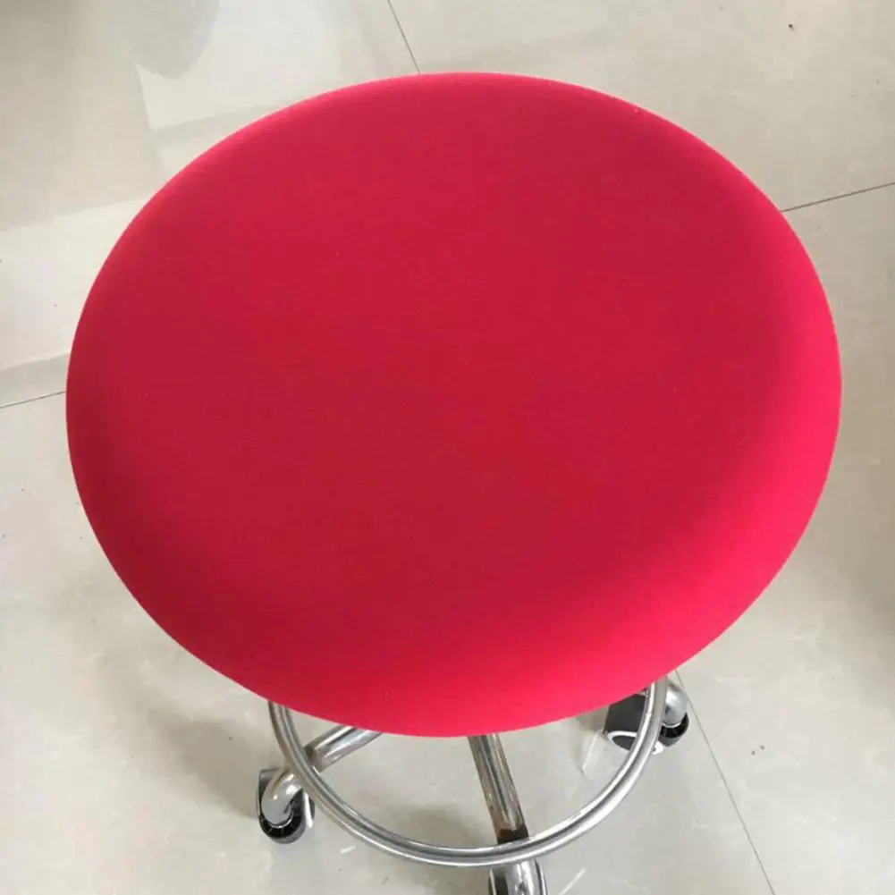 

40cm Round Stool Chair Cover Elastic Chair Cover Stretch Solid Chair Cover Anti-slip Dust-proof Furniture Protector Stool Cover