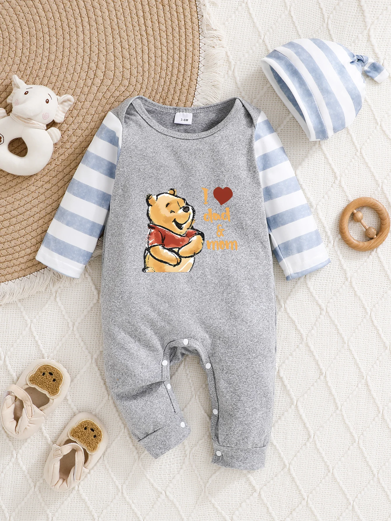 

【Официально авторизованный】 Комбинезон с капюшоном Disney Winnie the Pooh | Мягкий и моющийся