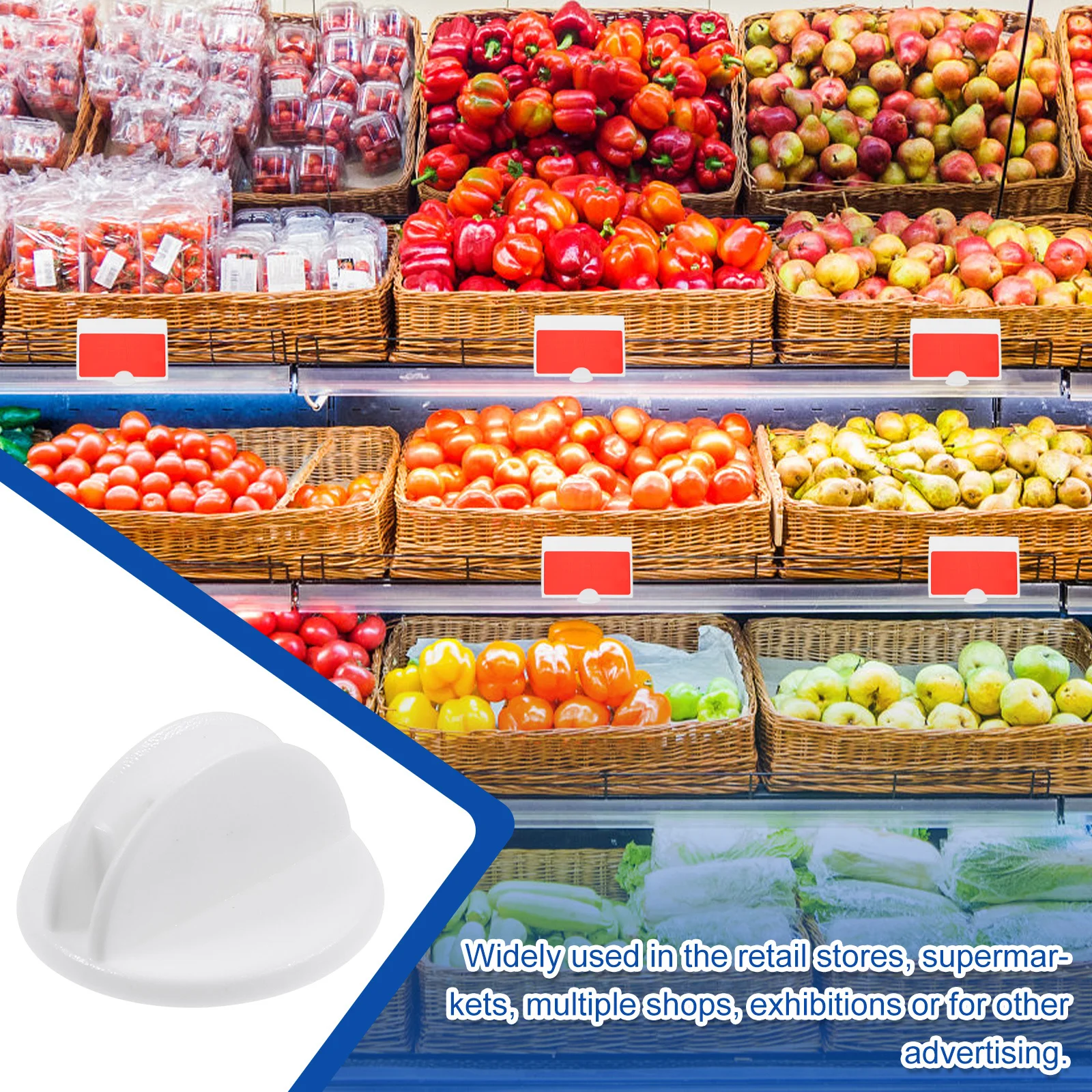 100pcs Mini Label Clips Price Tag Display Clamps Plastic Note Holder 7-Teeth Small Tag Organizer For Supermarket Office Desk