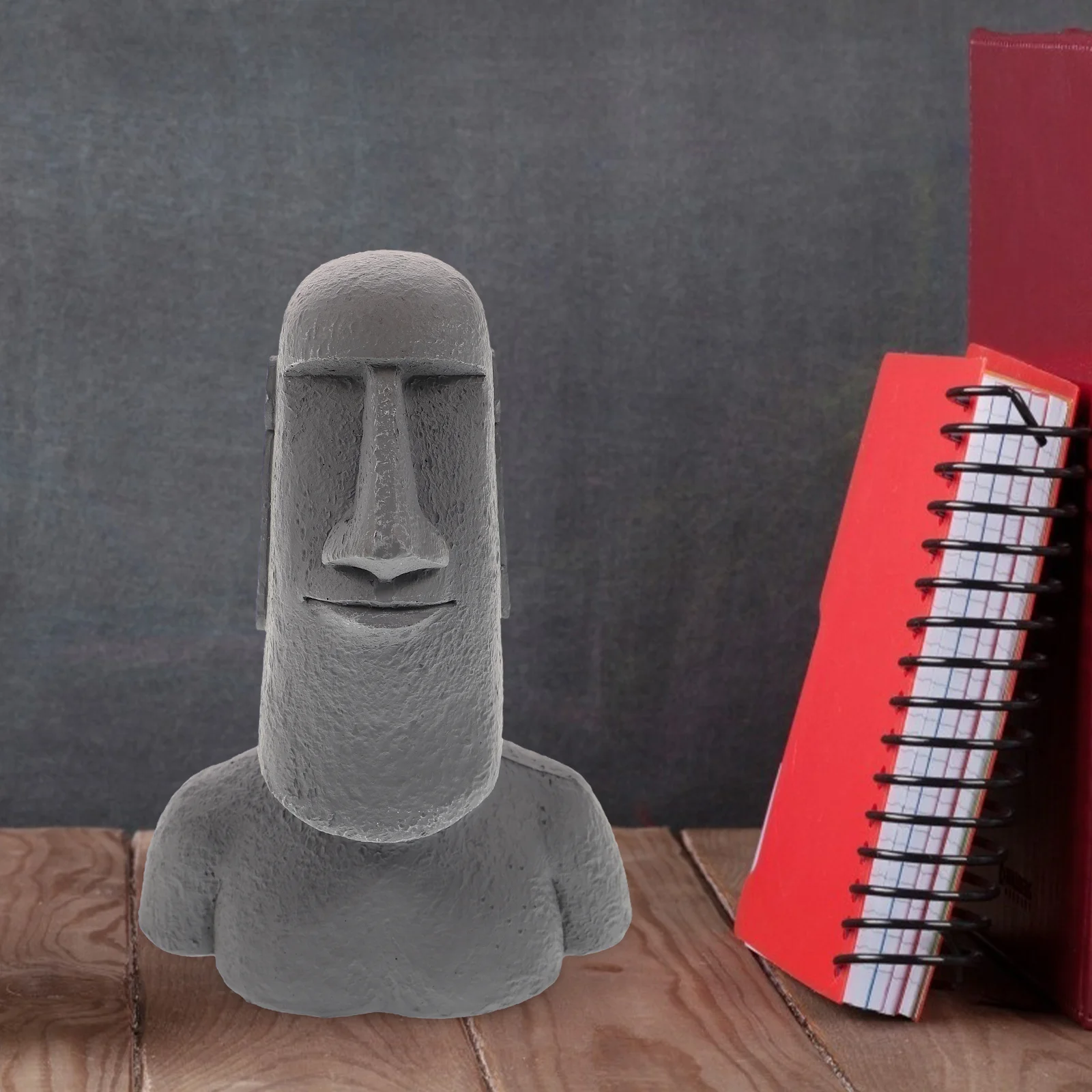 

Stone Statue Small Moai Adorn Resin Craft Home Decor Cartoon Figurines Creative Grey