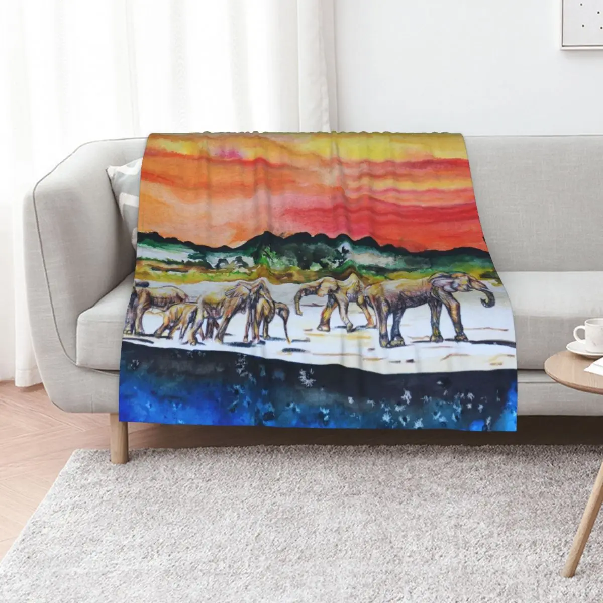 

Elephant Herd Throw Blanket Moving Quilt Sofas Personalized Gift Blankets
