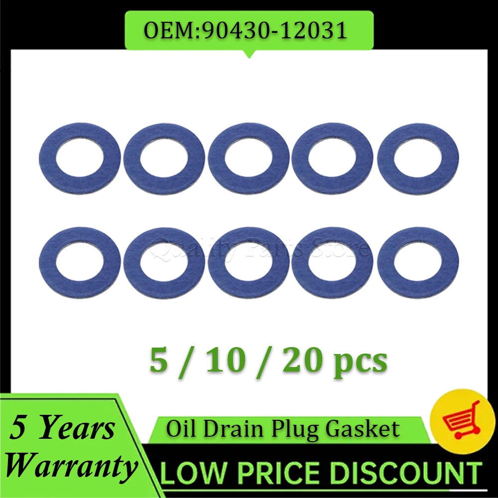 5/10/20Pcs Oil Drain Plug Gaskets Seal Washer Oil Pan Ring 90430-12031 Oil Drain Plug Gaskets for Toyota Camry Corolla Car Parts