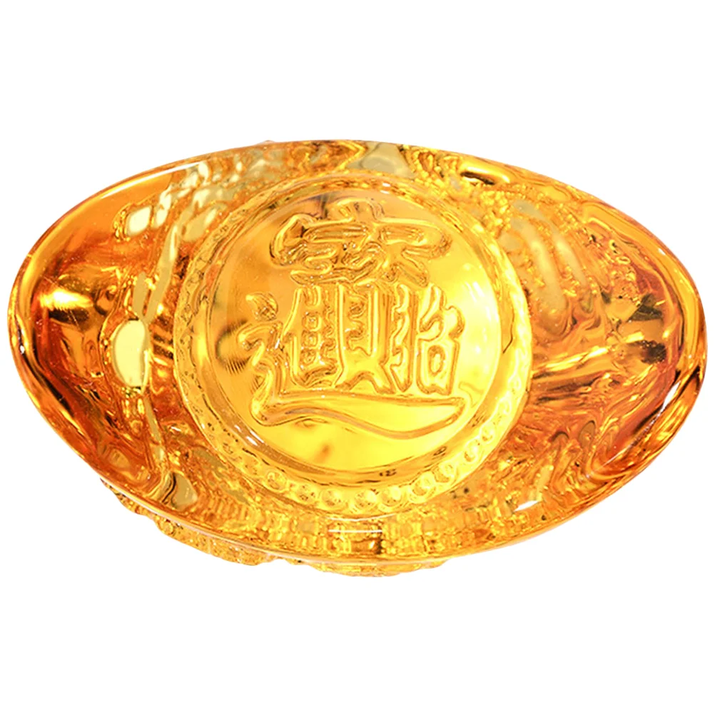 Decoración de la habitación, lingote de la suerte de cristal, figuritas decorativas, Mini adorno temático de Goldendoodle dorado