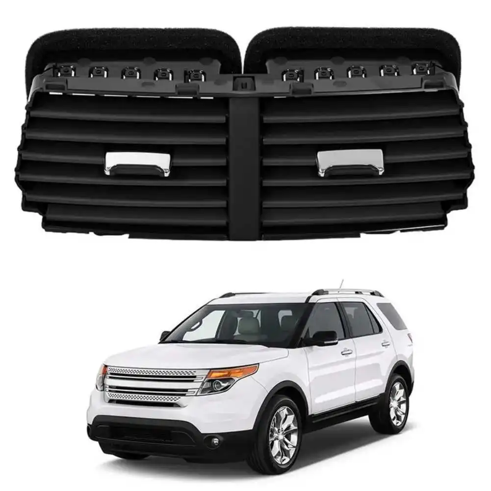 Black Center Air Outlet Louver ABS Plastic Construction Direct OEM Replacement Smooth Black Finish For Ford Explorer 2011-2015