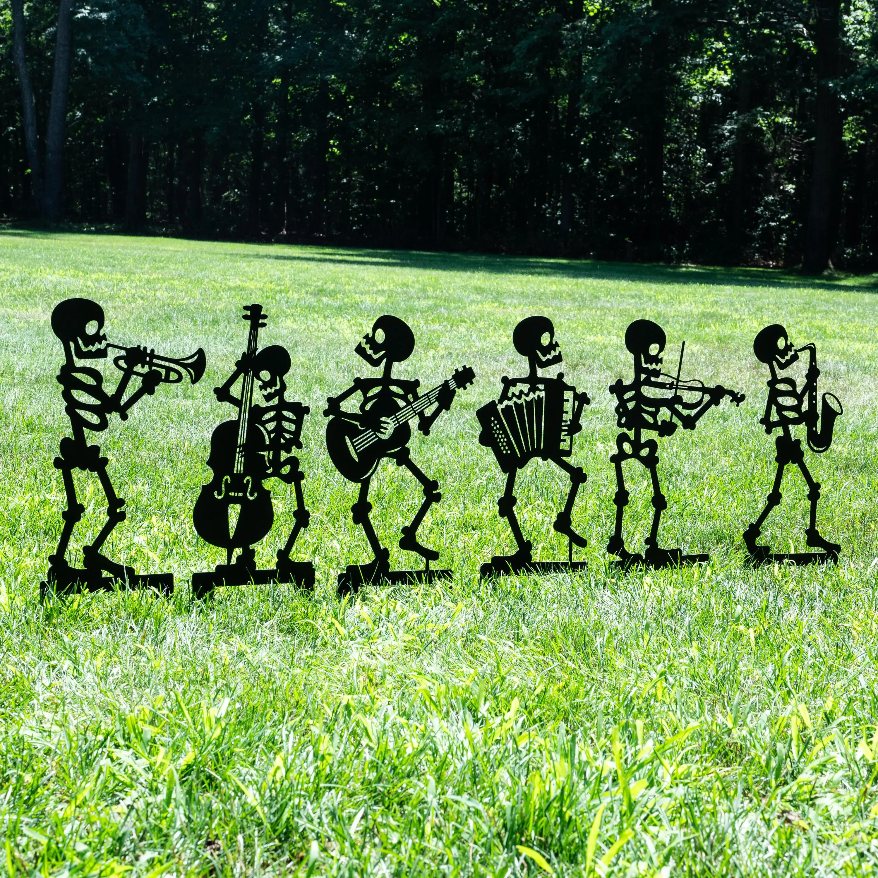 

Halloween Musician Skeleton Yard Stakes Spooky Yard Display Halloween Garden Signs Skeleton Seasonal Decor Gift for Music Lover