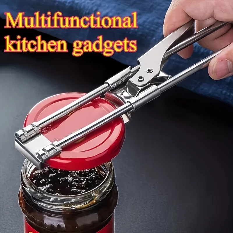 1pc Multi-Function Bottle & Can Opener, Adjustable Easy-Grip Manual Tool, Durable Stainless Steel, No Power Required, Ideal for image 4