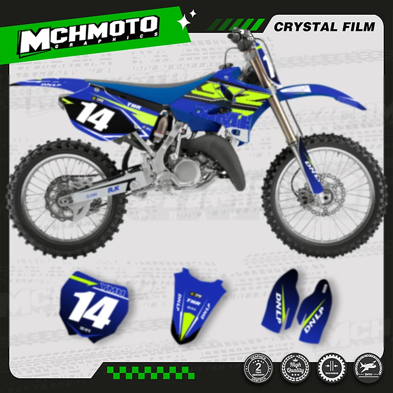 

MCHMFG для YAMAHA YZ 125 250 2002-2014 YZ125 YZ250 Custom Team мотоциклетные графические наклейки наборы наклеек