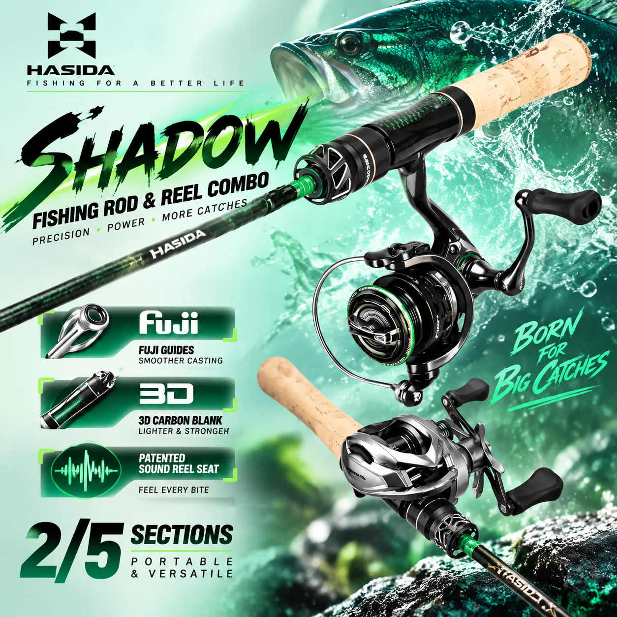 HASIDA Shadows Ultra Light Micro Lure Fishing Rod Solid Tip Portable Dual Length Short Storage Stream Fishing Trout Barbel Bleak