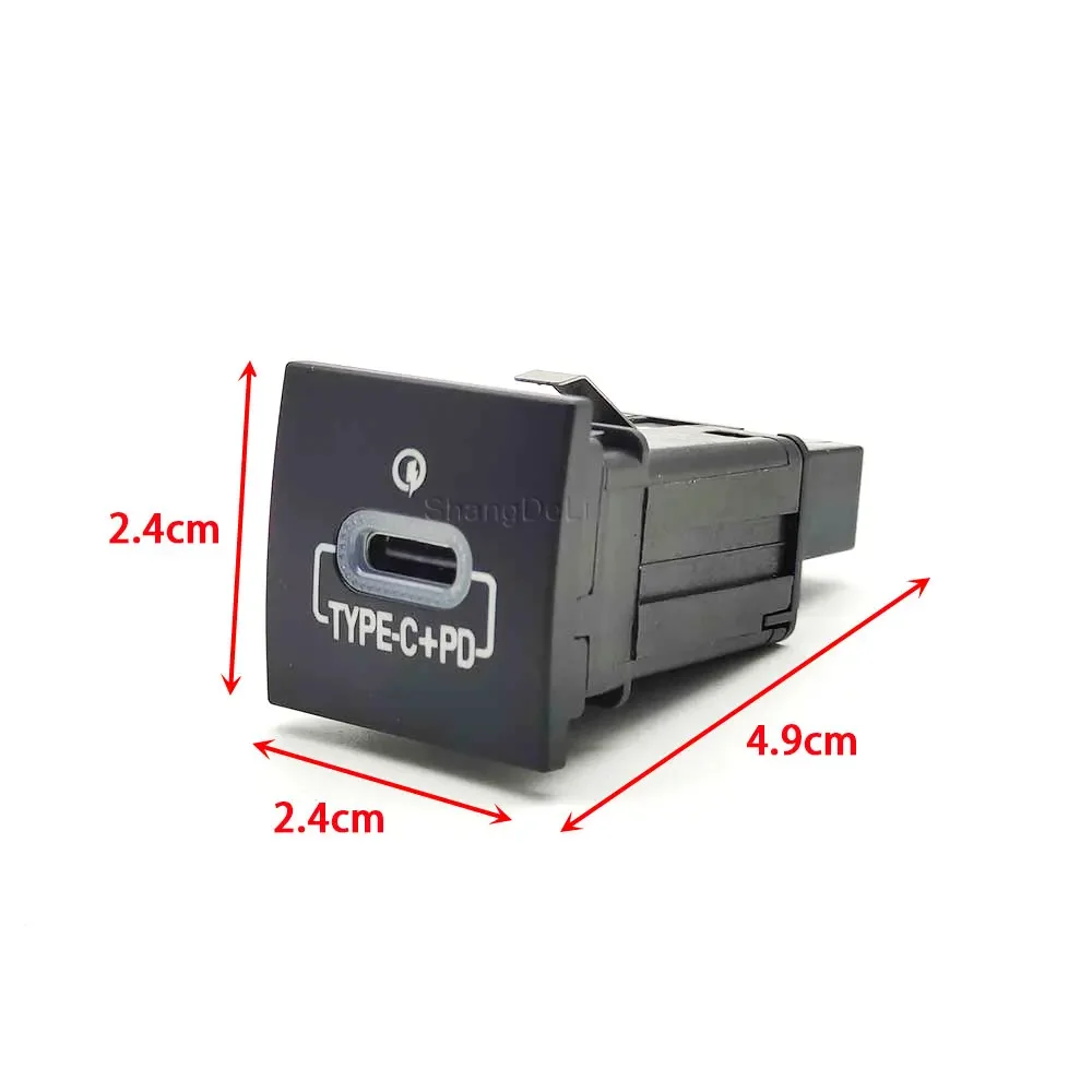 شاحن سيارة PD نوع C شحن سريع الهاتف محول الشحن زر لشركة فولكس فاجن جولف 6 Mk6 جيتا 5 MK5 EOS شيروكو 2006 - 2012