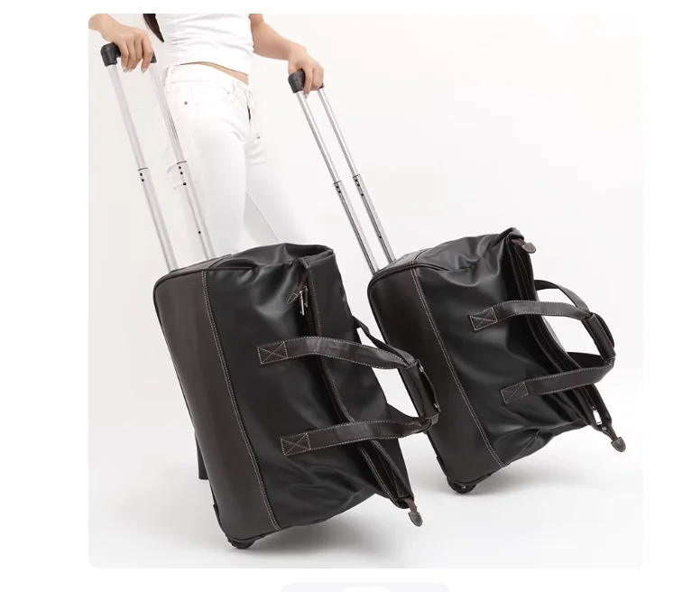 

Large 2 Wheels Duffle Bag Women wheeled Bags Travel Rolling Handbags Women Rolling luggage Bags Travel trolley bag hand suitcase