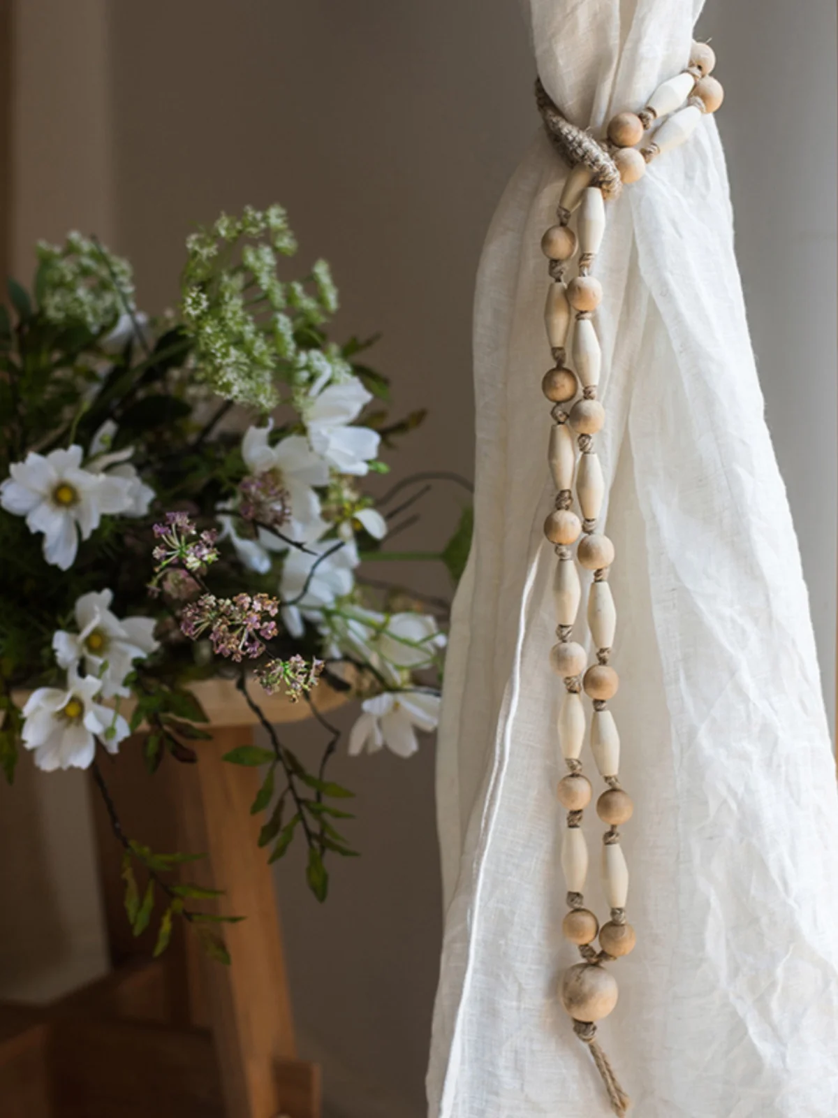 

Деревянный шнурок ручной работы для штор в китайском стиле, традиционный декоративный аксессуар для дома