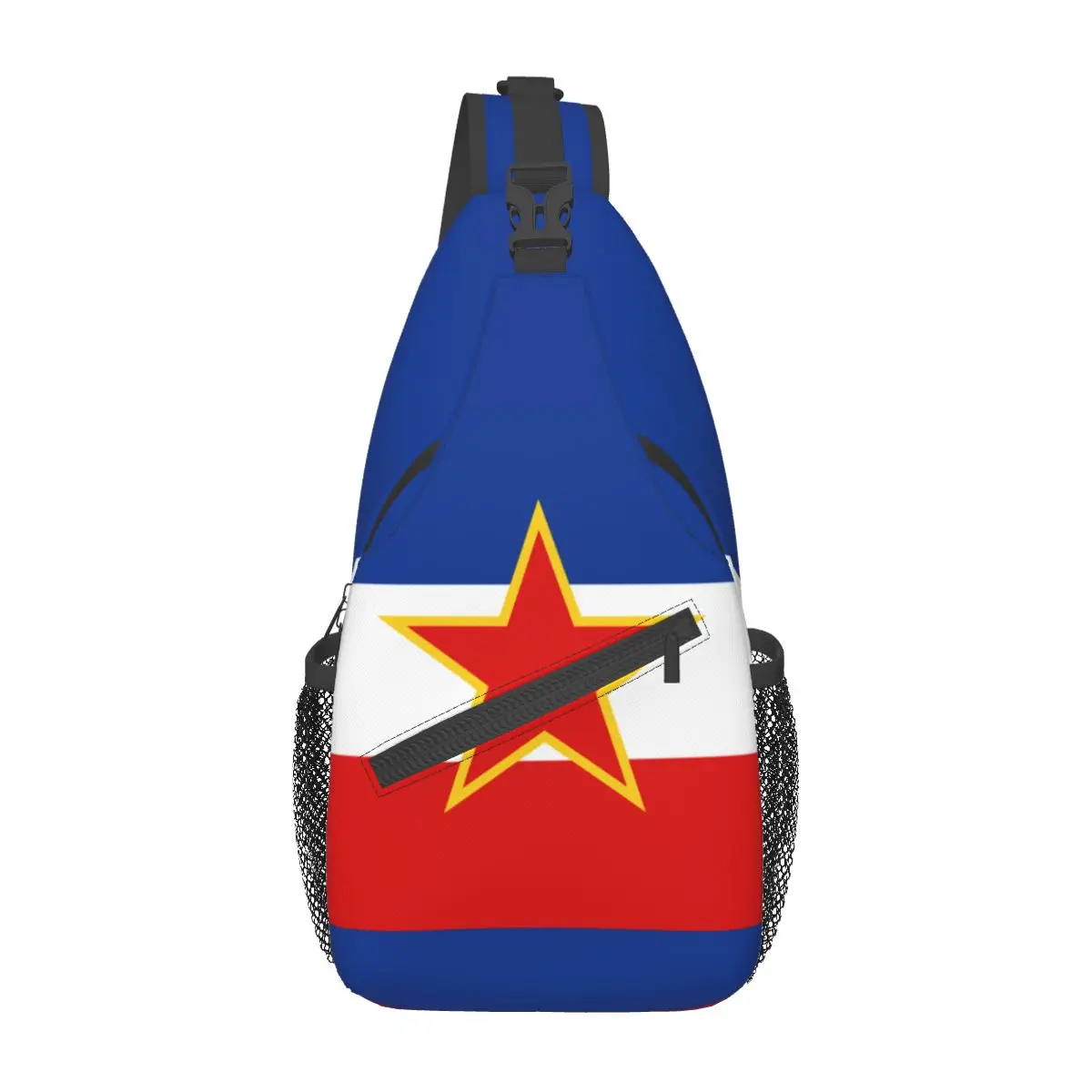 Yugoslavia Vlag Kleine Sling Bags Borst Crossbody Schouderslinger Rugzak Outdoor Wandelen Daypacks Coole Bag