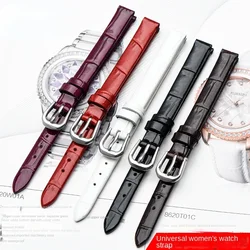 Genuine Leather Watch Band for Style Watchband Women's Small Size Thin Soft Comfortable Watch Strap Red 7 8 9 10mm Wristband