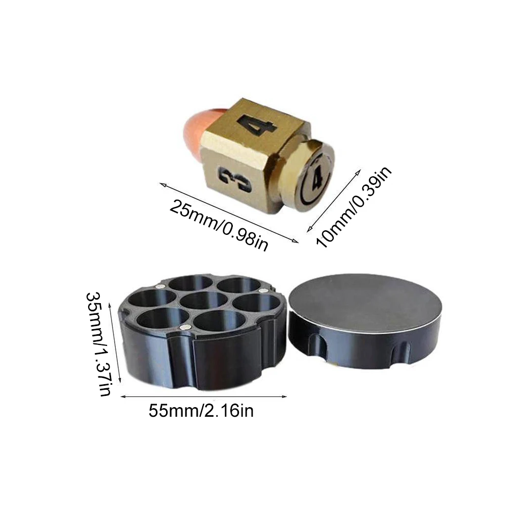 7Pcs Bullets Dice Set Role Playing Dice with Dice Base Resin Game Dice Pub Entertainment Game Props for Board Game Lovers