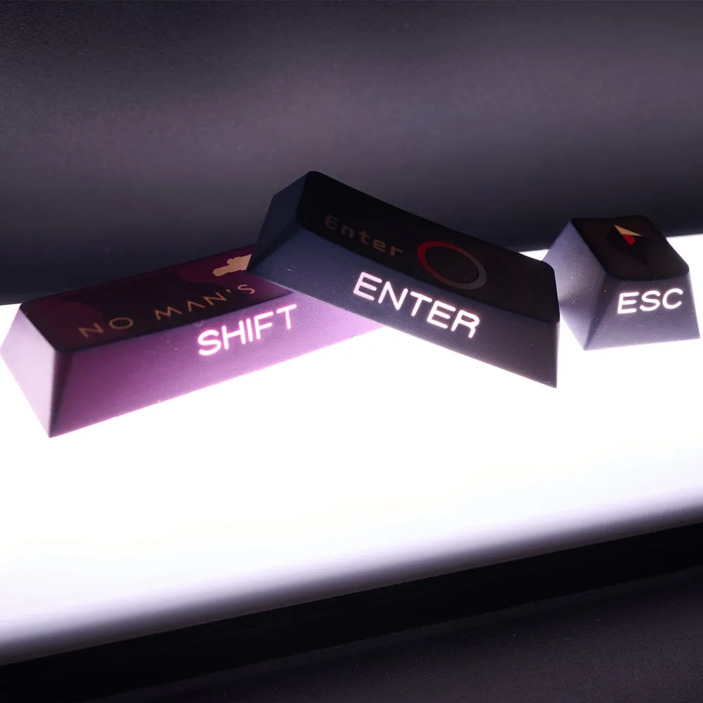 Side Light Keycap Set No Man's Sky 125 Keys CHerry Profile PBT DYE Sublimation KeyCaps For Mechanical Keyboard