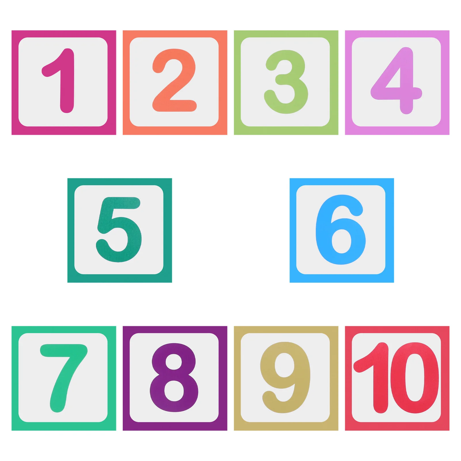 

10Pcs Number Game Floor Stickers Anti-Slip Self-Adhesive Hopscotch Decals for Kids Room Educational Playroom Wall Decor