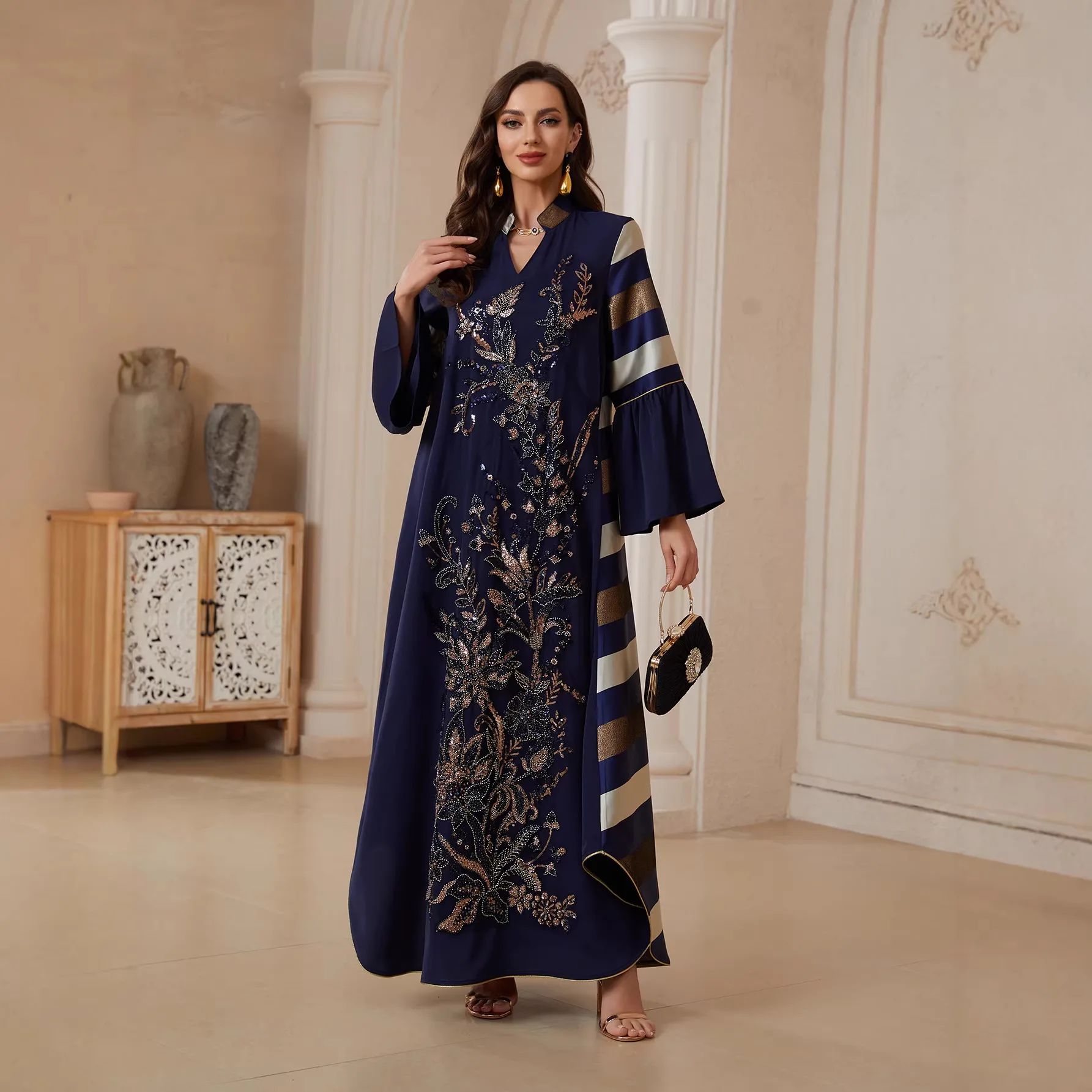 Muslim Women Dress Abaya Jalabiya Eid Party Dresses Dubai Kaftan Ramadan Sequins Patchwork Abayas Arab Vestidos Long Robe 2026