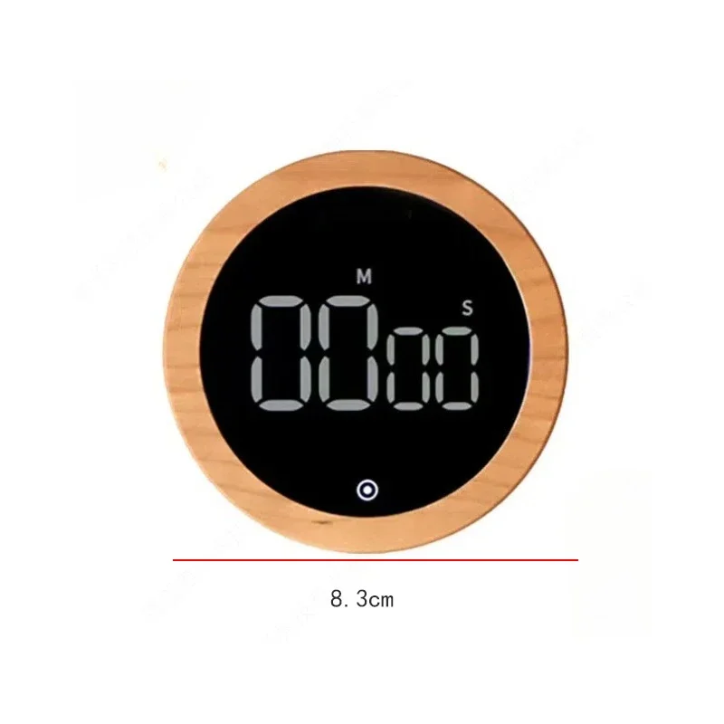Wood Grain Rotary Timer Cooking Kitchen Timer LED Time Management Electronic Timer Circular Countdown Home Accessories