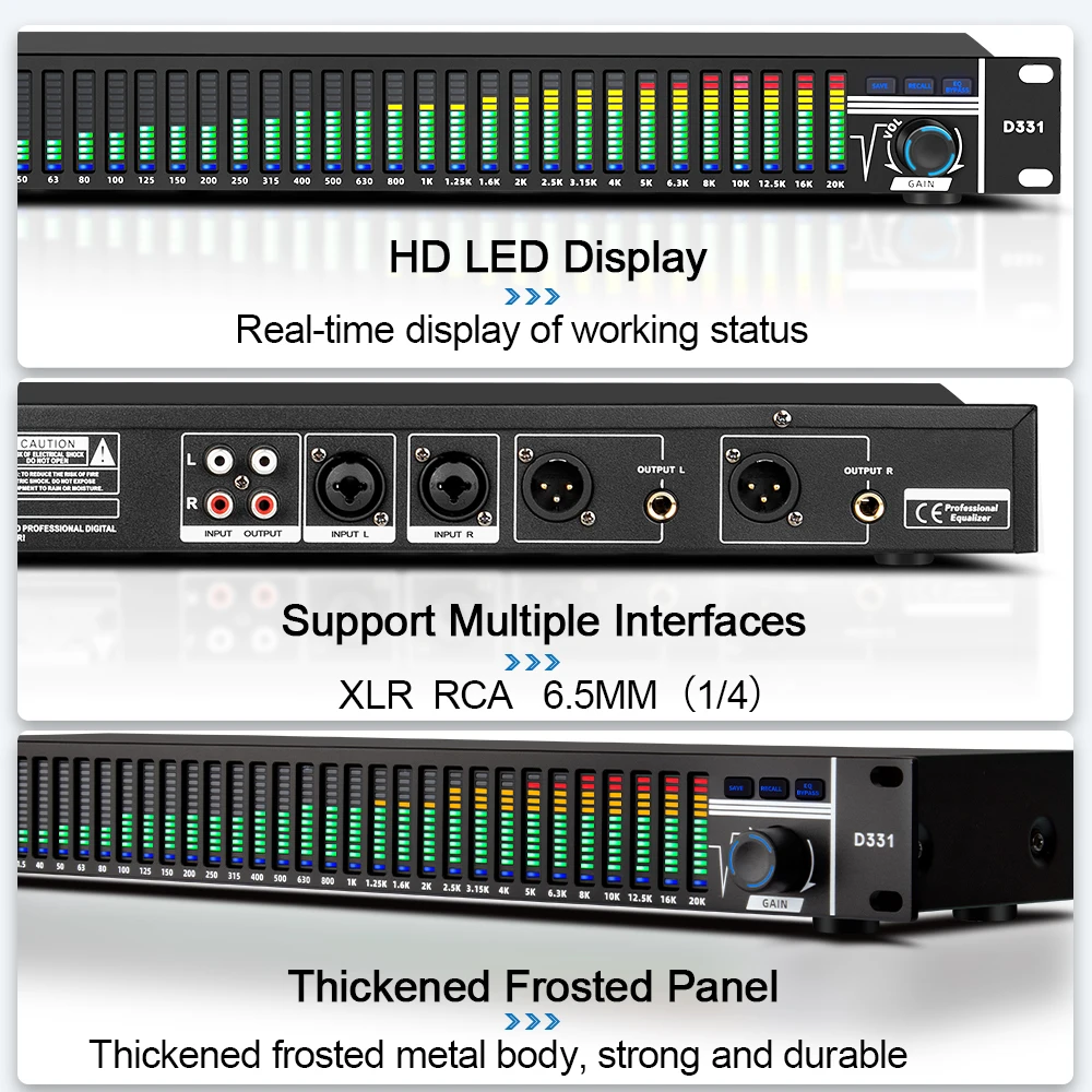 Depusheng D331 Noise Cancelling Digital Effect Equalizer Professional Audio Systems For Karaoke Stage