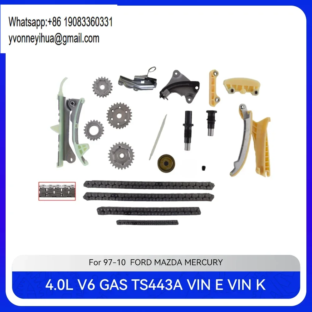 

Комплект цепи ГРМ для двигателя 4.0 T L V6 GAS VIN E VIN K, подходит для Ford Explorer, Ranger, Mazda B4000, Mercury 4.0L 1997-2010 годов выпуска, артикул TS443A