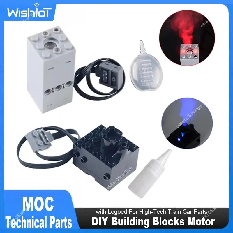 DIY Building Blocks Technical Motor Sprayer Electric Exhaust Modified Motor Compatible with Legoed For High-Tech Train Car Parts