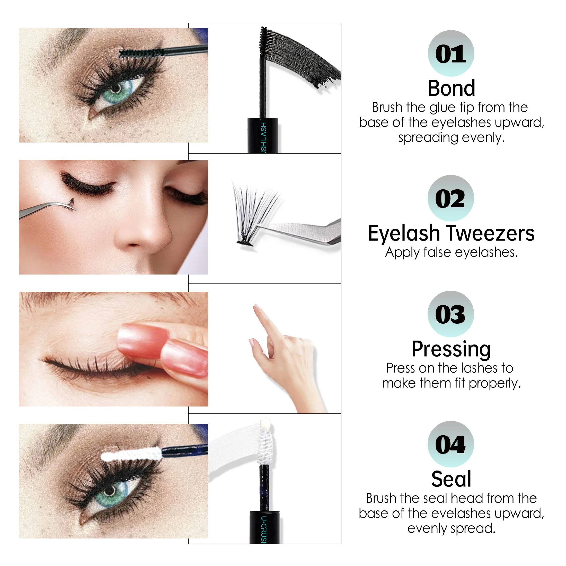 DIY まつげエクステンションキット 280 個 8-16 ミリメートルまつげクラスターつけまつげとまつげメイクアップツールボンドとシール & リムーバー