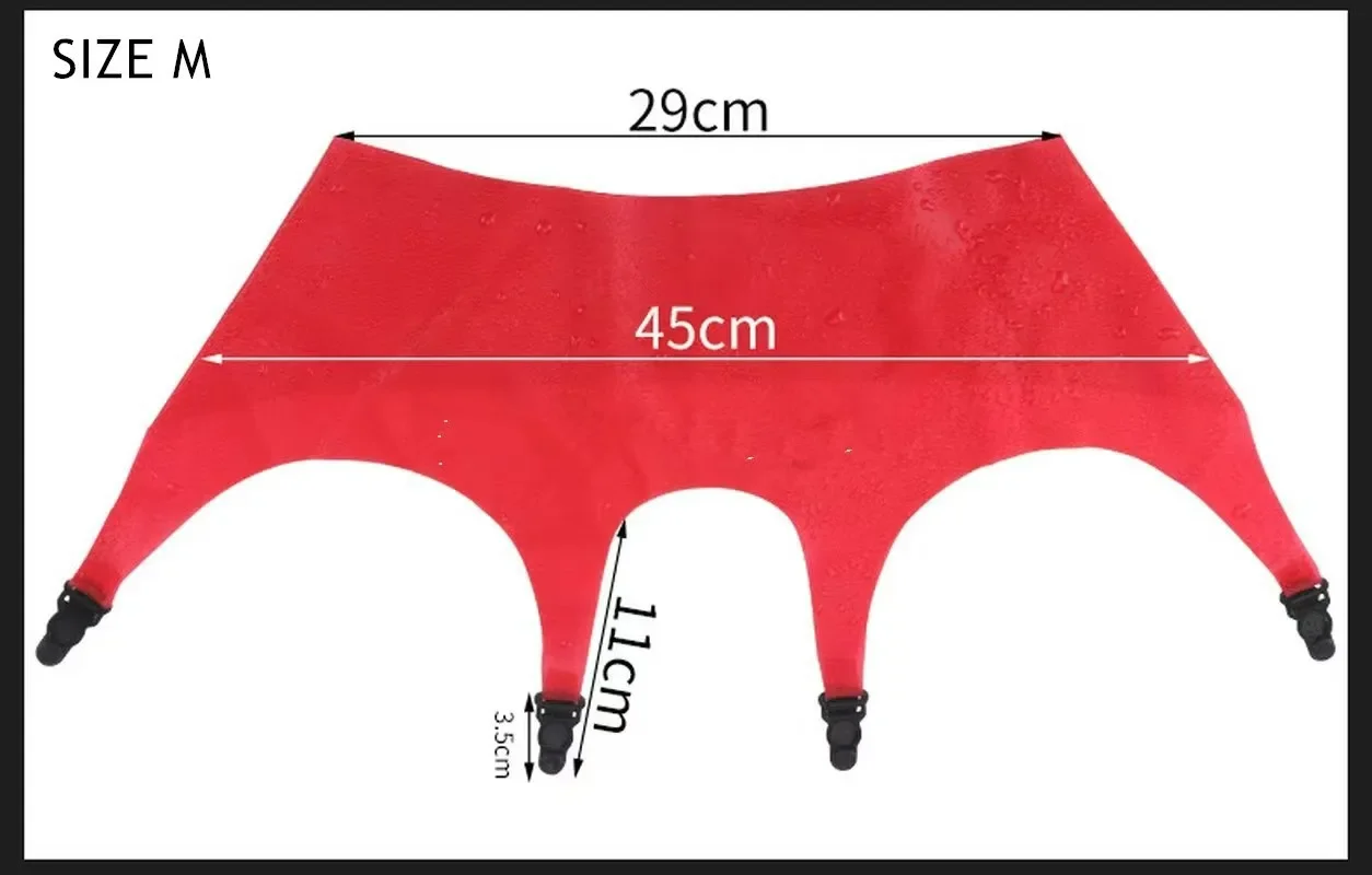 Mould Latex Garter Belt for Stockings bdsm Bondage Latex Rubber Black Red Garter Suspender Belt with Clips NO socks， NO panties