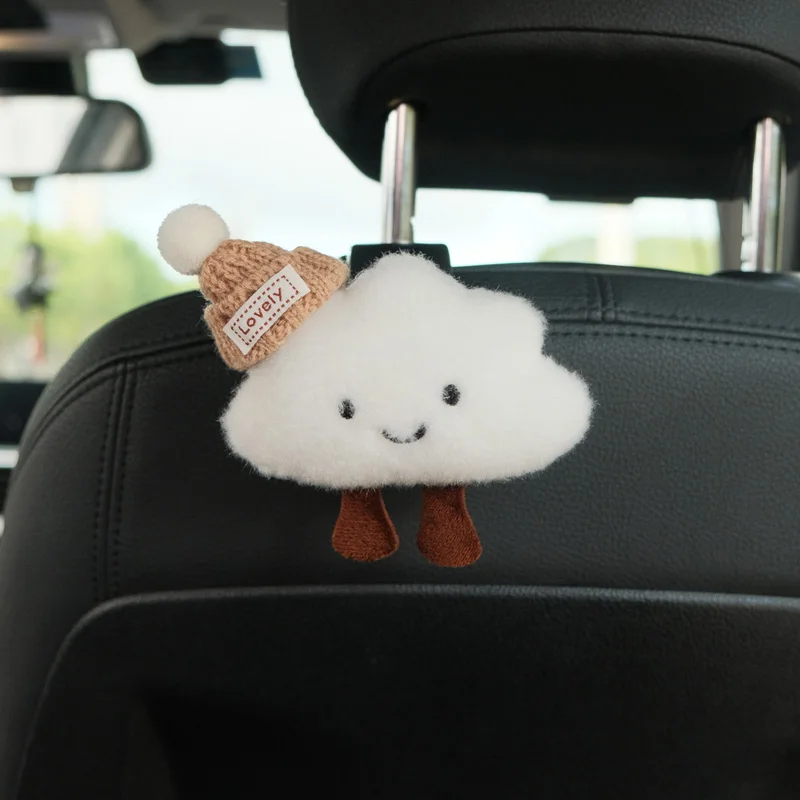 1PCS Cute Cartoon Bow Cloud Car Seat Back Hooks Storage Vehicle Headrest Organizer Hanger for Groceries Bag Handbag Decoration