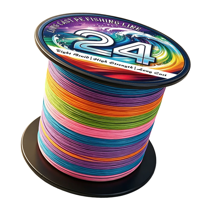Neue 24-Strang Geflochtene Angelschnur X24 Multifilament 300/500/1000M Karpfenangeln Geflochtener Draht Angelzubehör PE-Schnur – Detail 7