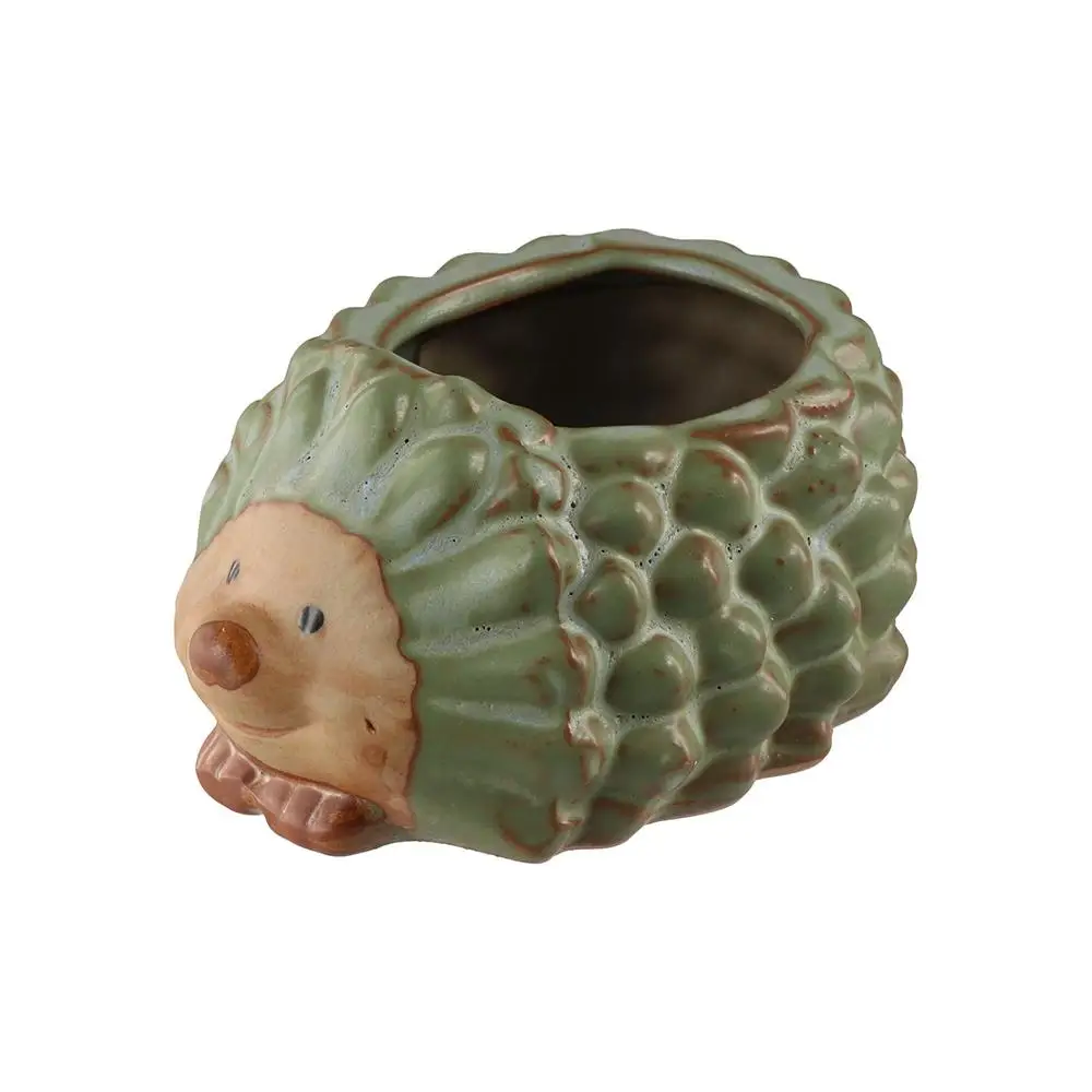 Desktop Decor Ceramic Hedgehog Flowerpot Small Retro Succulent Plant Pot Cute Durable Cartoon Animal Planter Garden