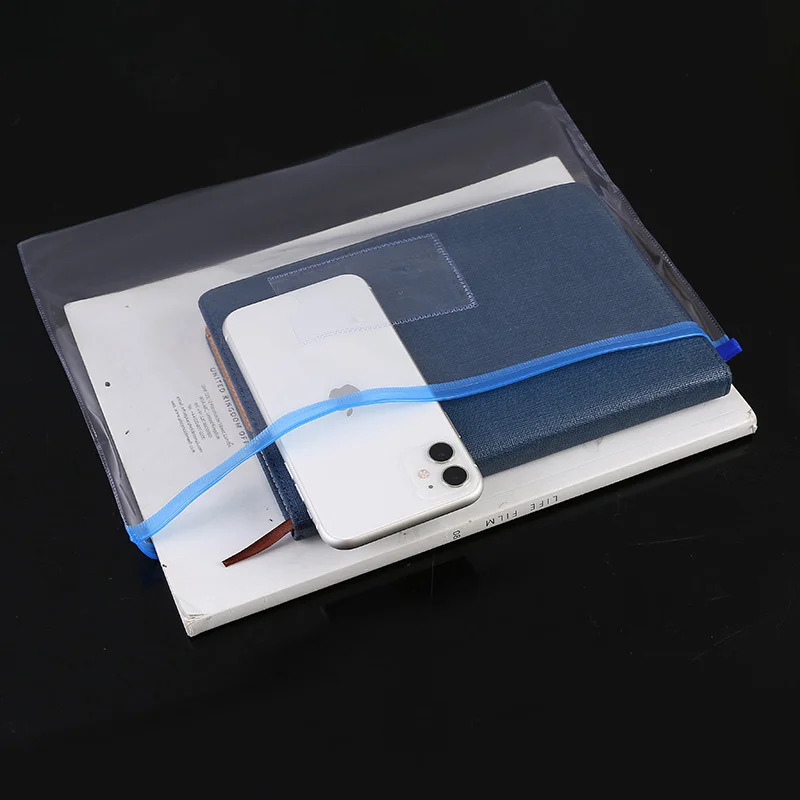 Sac de Rangement Transparent en Plastique pour Étudiant, Pochette de Rangement de Documents à Horizon A4, A5, 9 Pièces