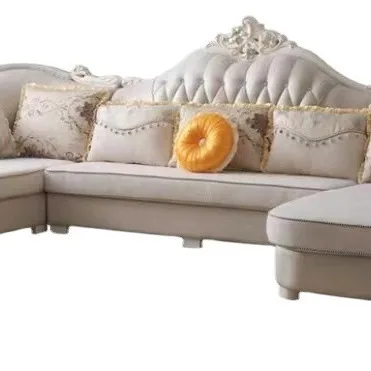 

European Fabric Sofa Combination U-shaped Double Concubine Solid Wood Size Apartment Light Luxury Living Room