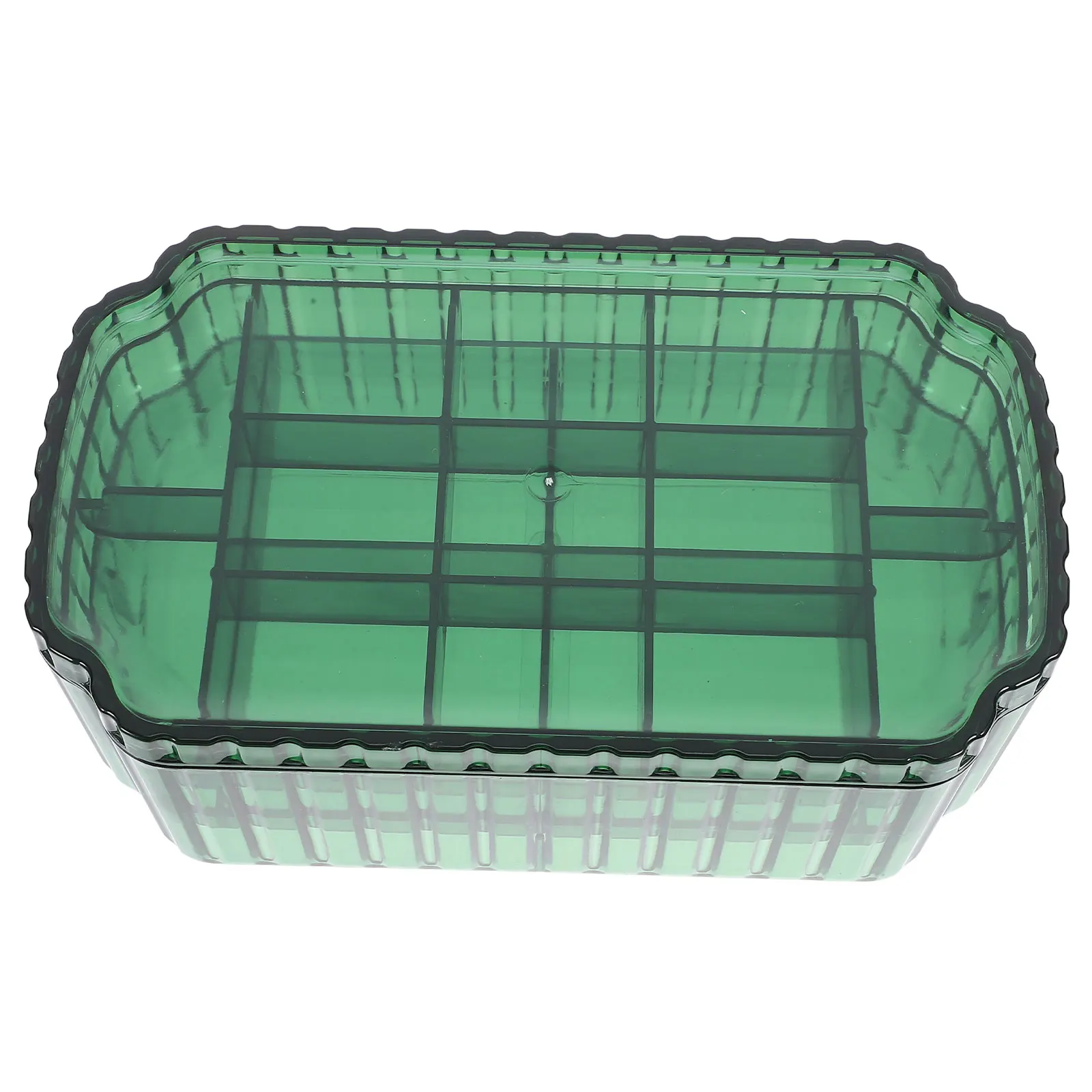 

3-tier Jewelry Box Transparent Necklace Earrings Storage Container Desk Organizer Green Compact Lightweight Anti-dust