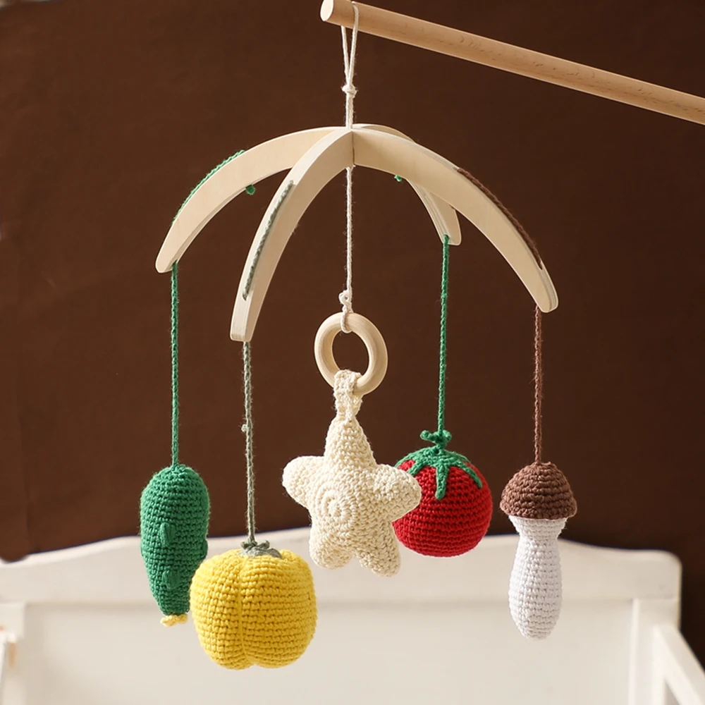

Baby Fruits Music Bedbell Rotating Baby Toys Stroller Pendant Umbrella Canopy Design Pure Hand-made Bedbells for Baby Toy Bedbel