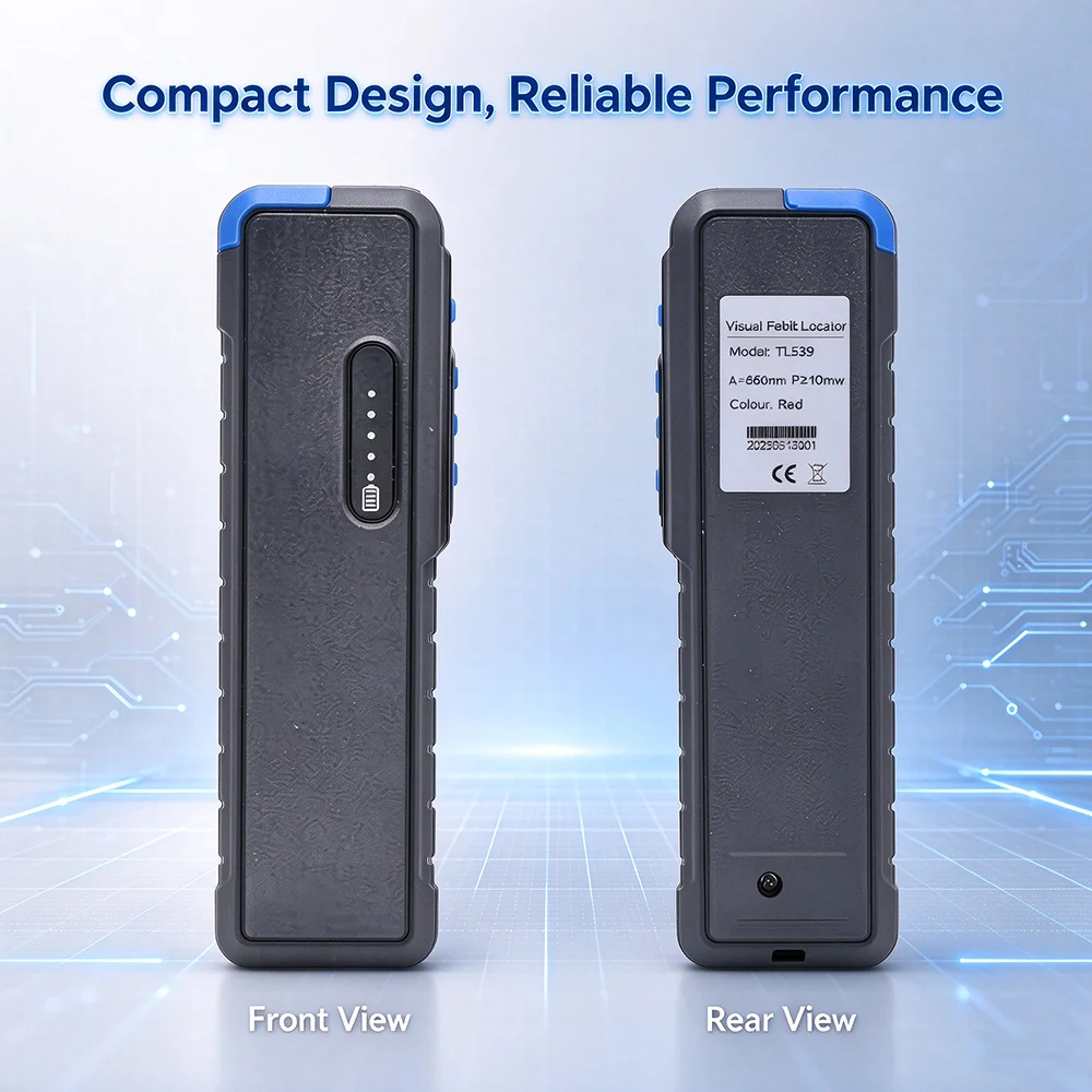 2200mAh TL539 Red Laser Pen Visual Fault Locator 5-50mW FTTH Fiber Optic Tester Rechargeable Fiber Breakpoint Finder with Power