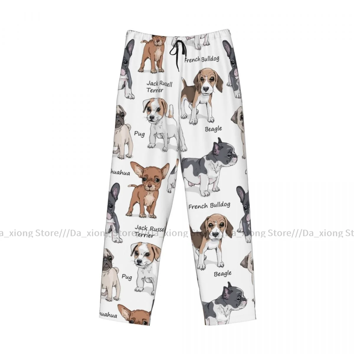 Pantaloni da notte da uomo pantaloni da salotto maschili cani carini da uomo Bulldog francese Beagle Jack Russell Terrier Chihuahua Pug pantaloni del pigiama