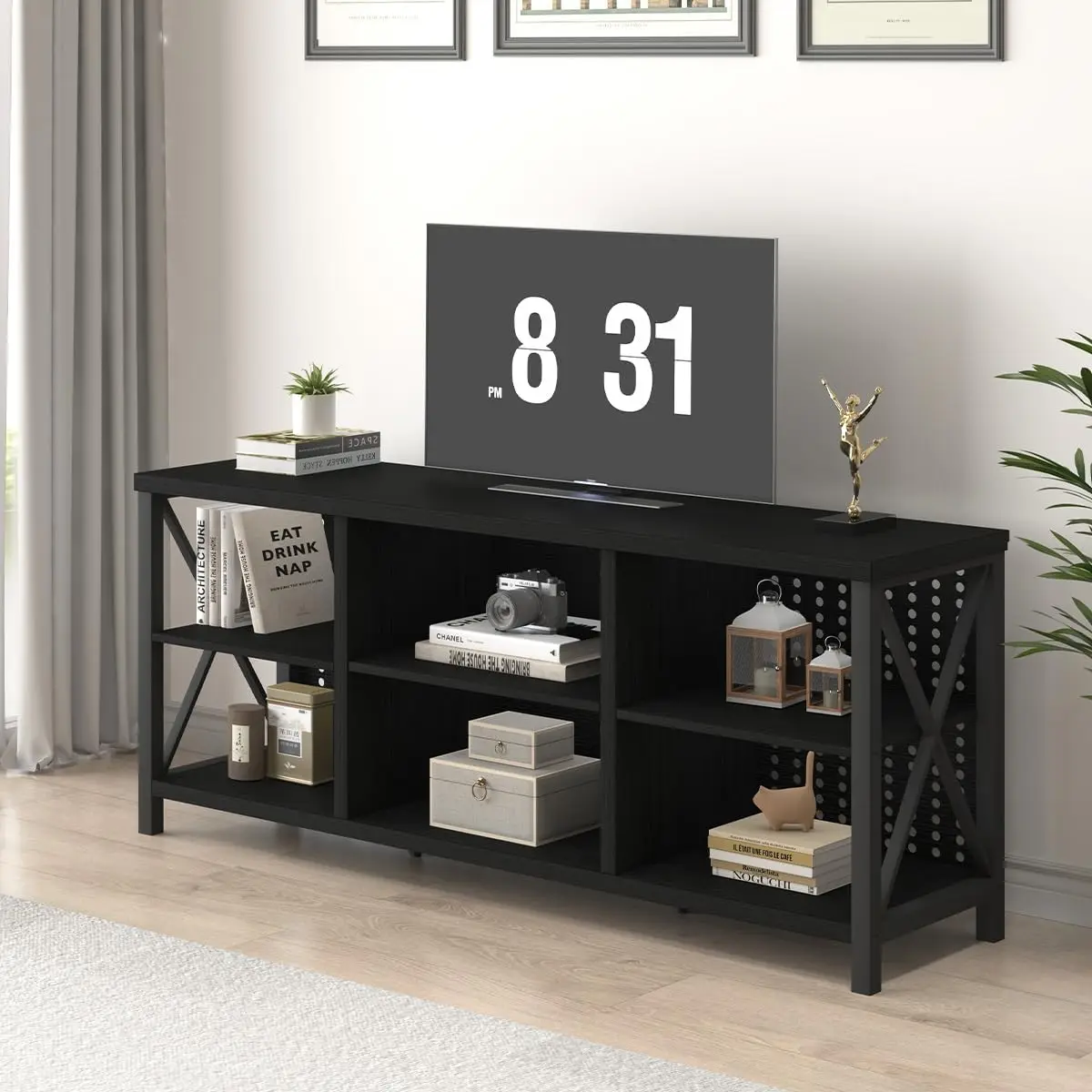 

Modern Wood Metal TV Stand for 65 Inch TV