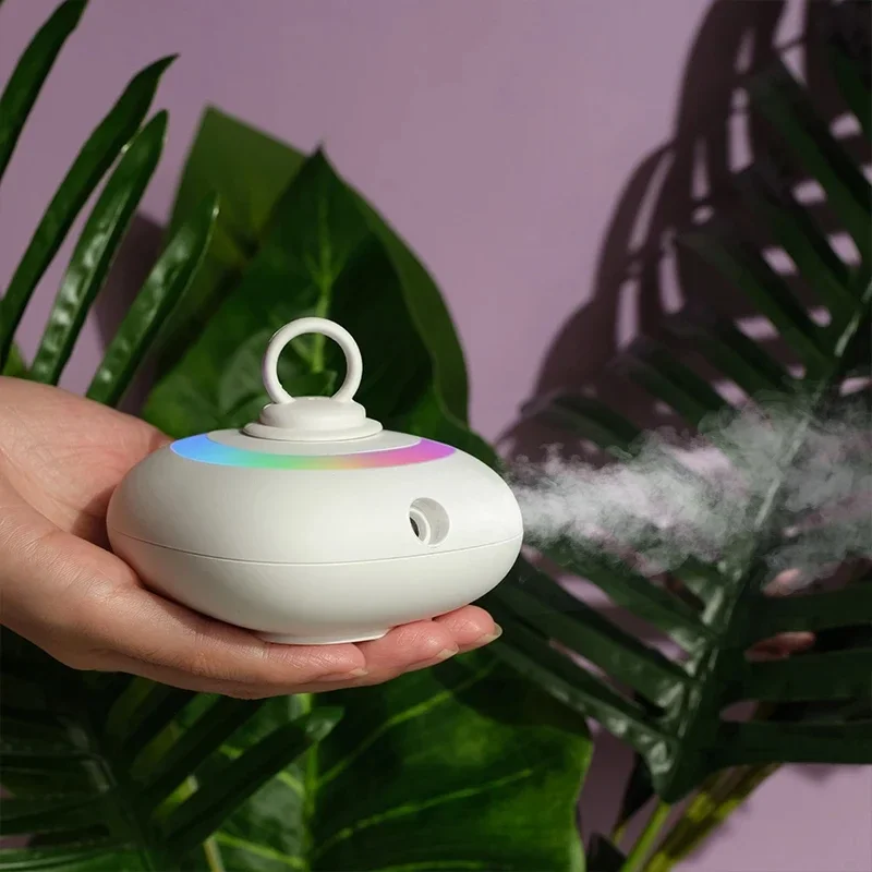 Mini Essential Oil Diffuser Colorful Rainbow Light Portable Waterless Aroma Diffuser Nebulizer Scent Machine Home Air freshener