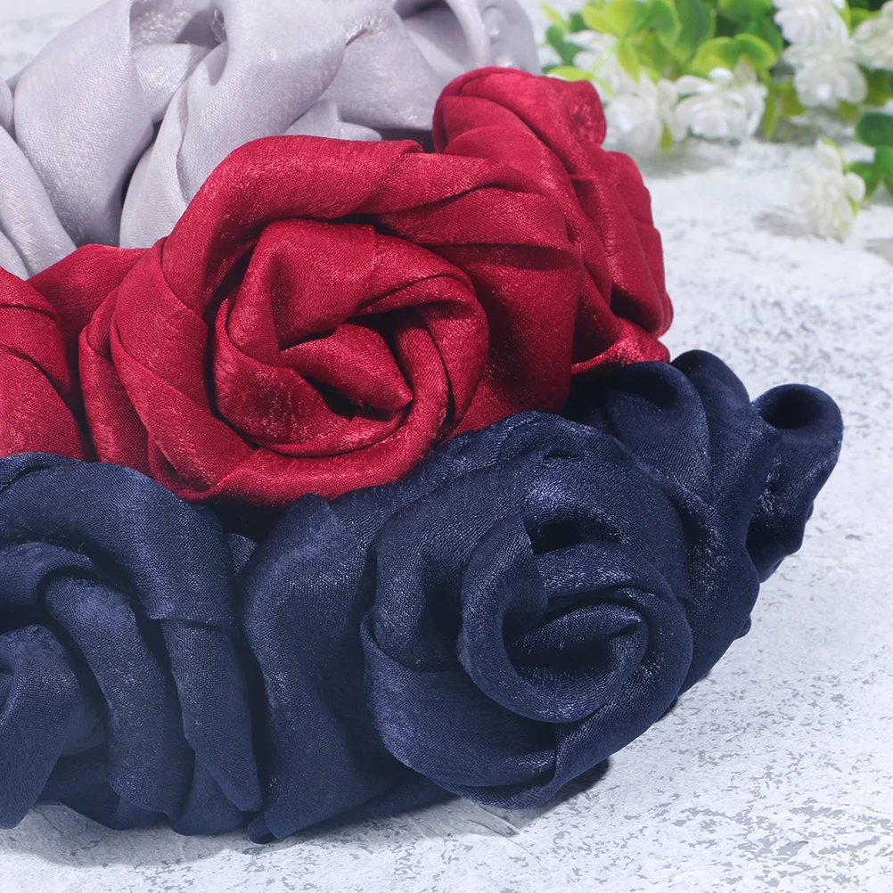 

Cloth Rose Headband Women Fashion Hair Hoop Party Wear Red Delicate Design Comfortable Lightweight Wedding Carnival Masquerade