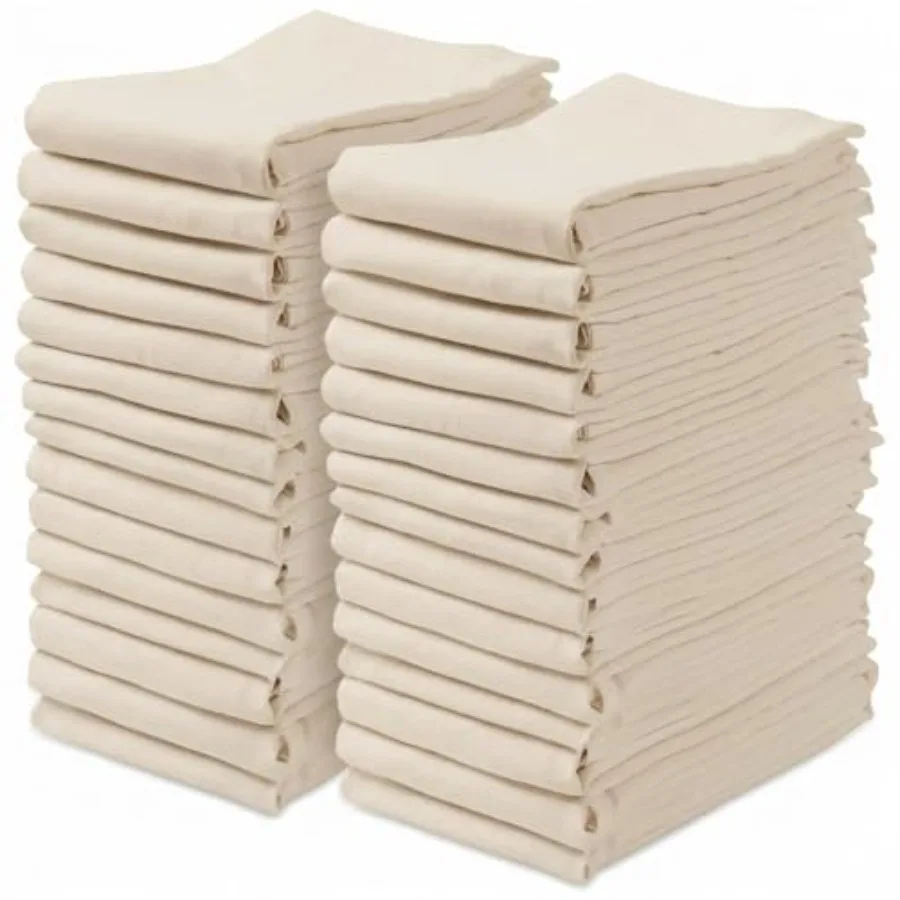 Flour Sack Towels of 100% Cotton, Highly Absorbent Dish Towels for Dryg Dishes, Durable Tea Towels for Kitchen, Multipurpose Ki