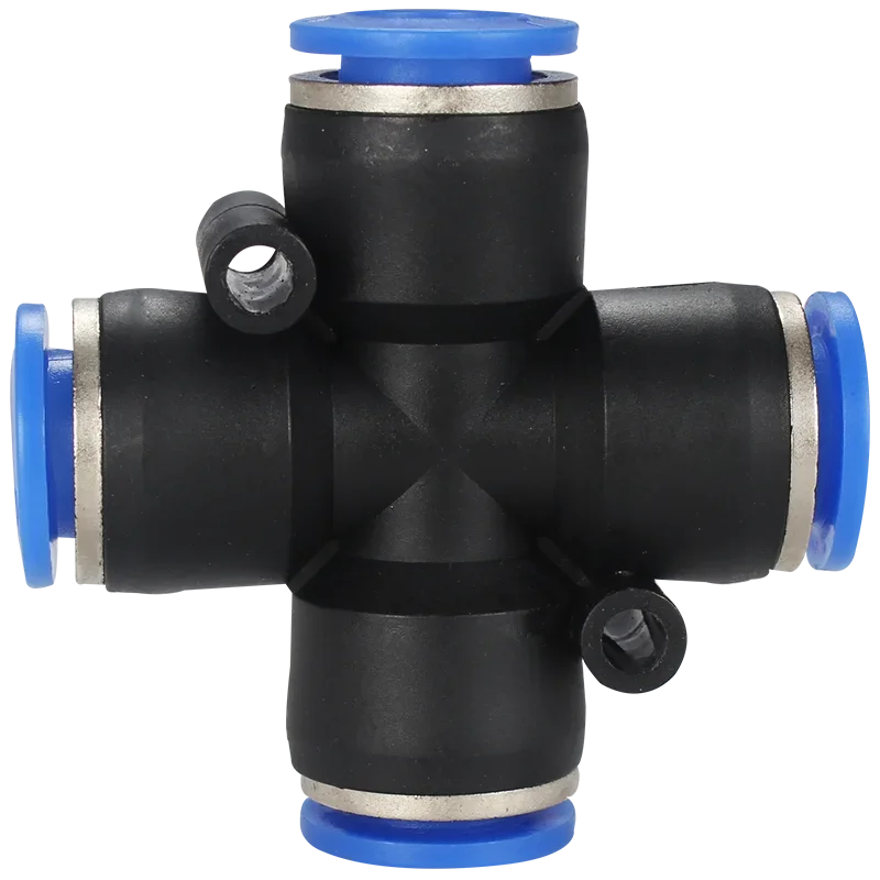 Cross Joint Pneumatic Quick Plug Connector Four Way Air Pipe Push In Fitting PZA-4 PZA-6 PZA-8 PZA-10