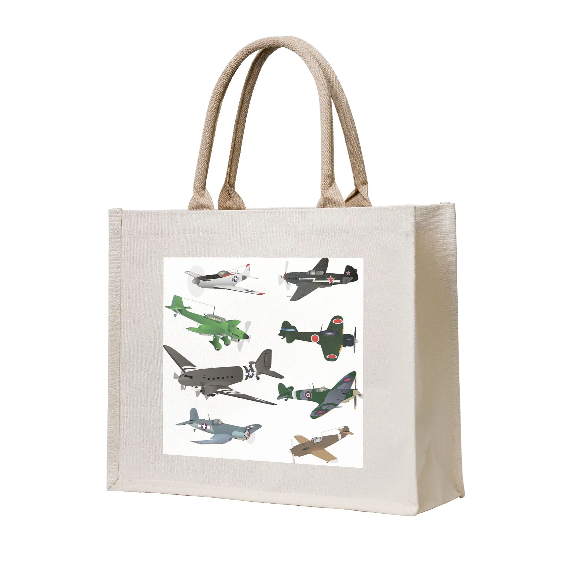 

Сумки-шопперы с изображением самолетов времен Второй мировой войны, холщовая складная сумка-тоут для женщин, дорожная сумка через плечо