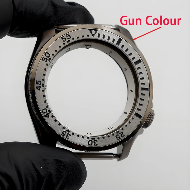 

Men's watch case + strap accessories. Gun color SKX007, SKX009. Suitable for NH35, NH36 movements. 200mm water-resistant watch a