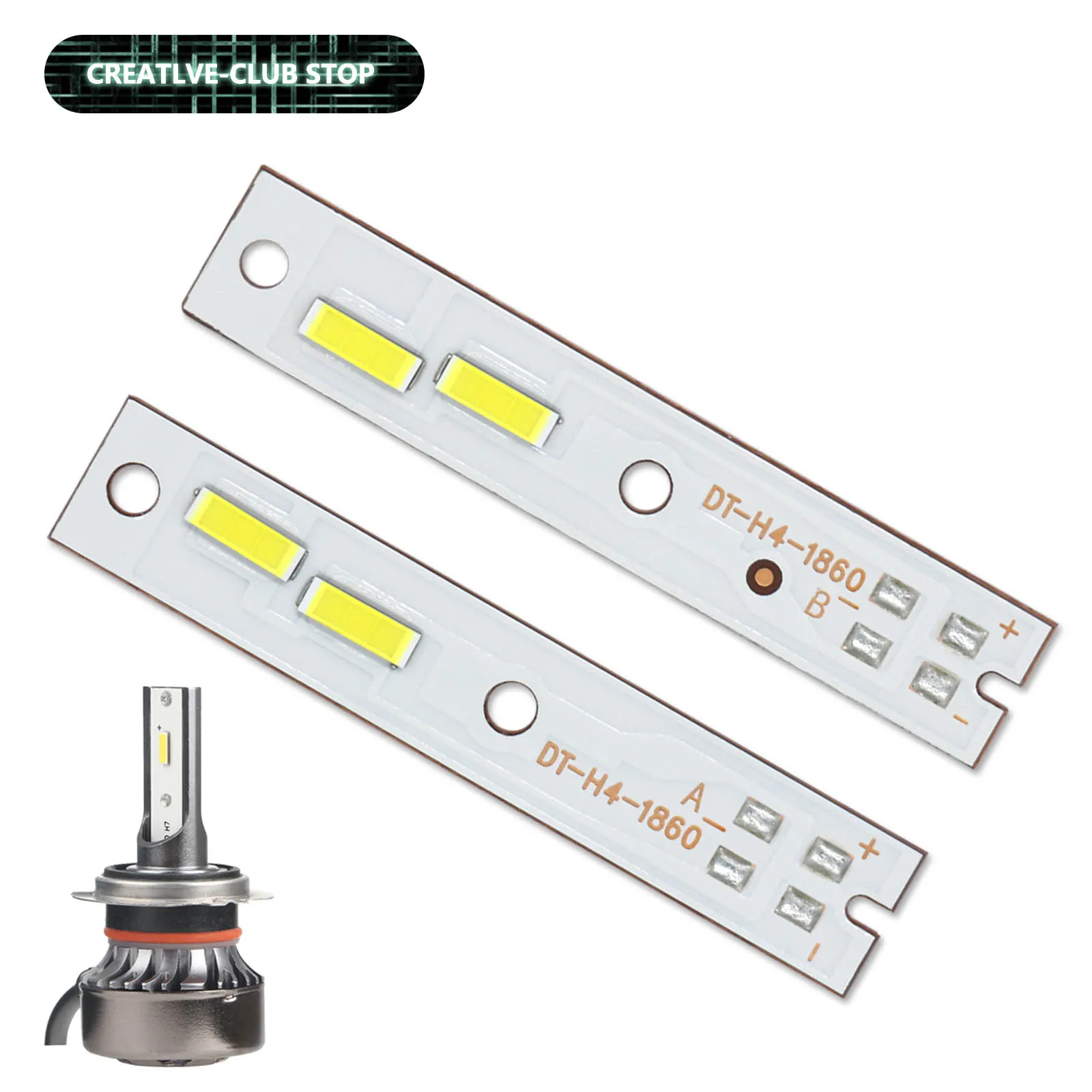 2 sztuk 20-30W DC9-10V 450-1500mA LED reflektor samochodowy H4 1860 CSP koraliki do lampy podłoże miedziane 2500-3000LM Ra70 LED Źródło światła samochodowego