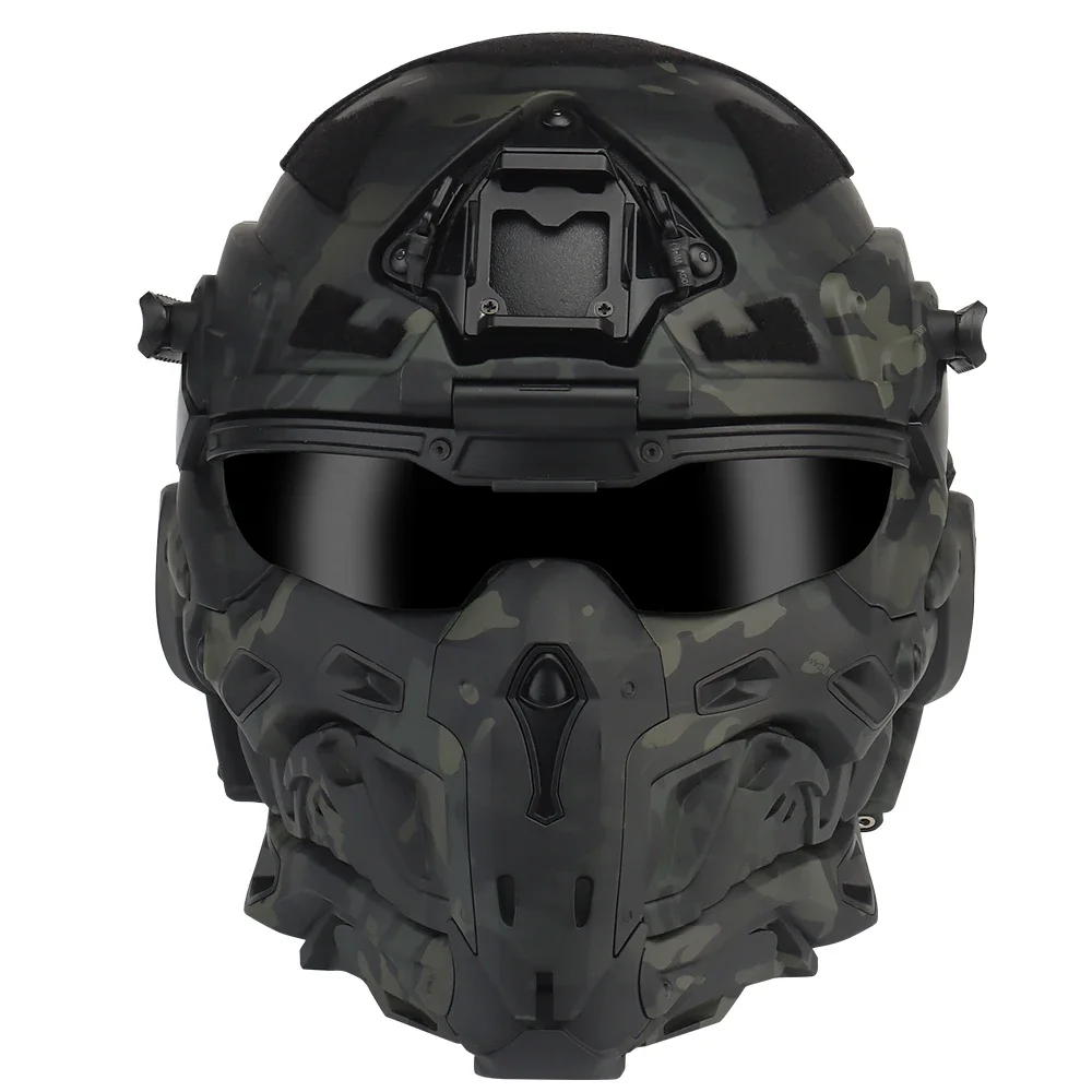 NEW W-Ronin Assault Helmet Tactical FAST Helmet Built-in Communication Headset Anti-fog Fan Detachable Mask Replacement Lens