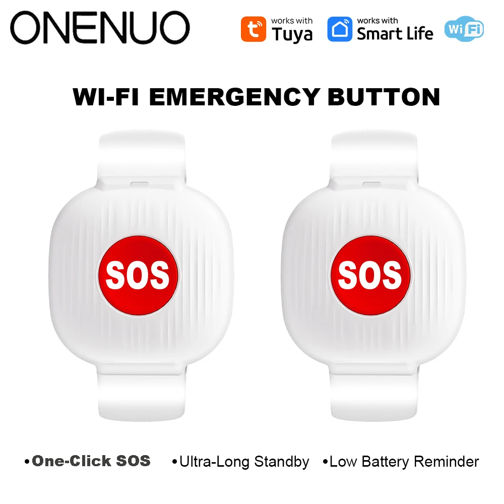 Tuya WiFi SOS Panic Button Emergency Security Alarm Waterproof One-Click Device for Elderly And Kids Home Safety