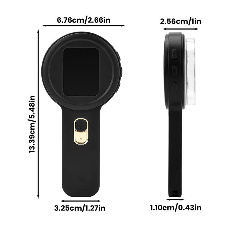 ABGE-Repair Electronic Magnifying Glass Electronic Magnifying Glass 2-Inch High-Definition Large Screen Expansion Mini Microscop