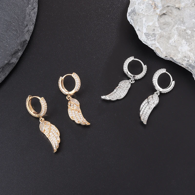 Exquisite and Elegant Women's Earrings Zircon Trimmed Feather Drop Earrings Party Women's Business Casual Daily Jewelry